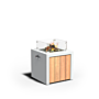 FORNO BRANN Fire Table with Wood Decoration White