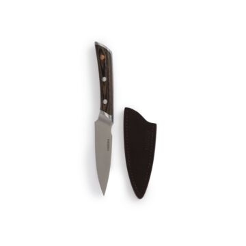 Barebones paring knife product photo with knife pouch
