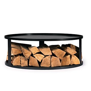 CookKing base for fire bowls with wood storage 82 cm product photo with wood
