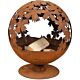 Esschert fire ball laser cut leaves rust