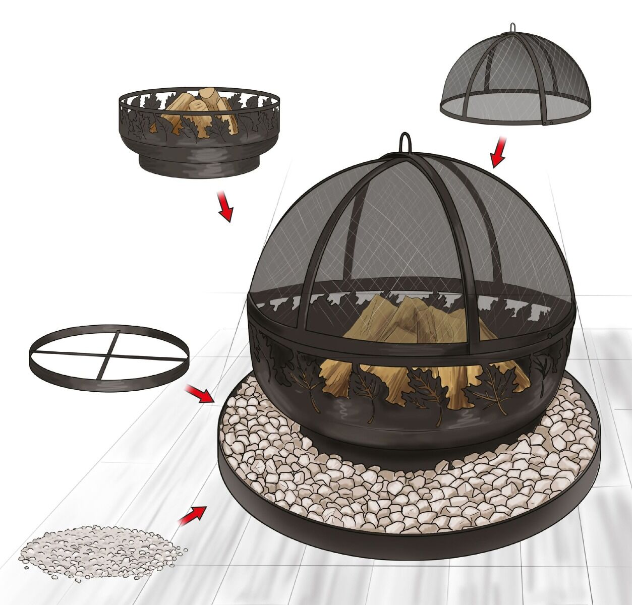 CookKing Firebowl Square Base for Deco Stones